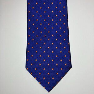 JCrew Blue Orange Polka Dot Silk Necktie